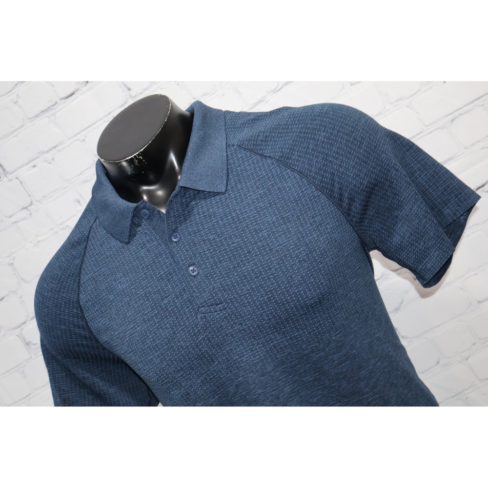 Lululemon Metal Vent Tech Polo Mens Large Blue Golf Shirt Performance Polyester